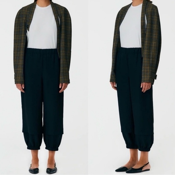 Tibi Fabienne Ecoupe Pull On Cupro Jogger Black XS - Picture 1 of 8